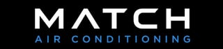 Match Air Conditioning logo with white text on black background