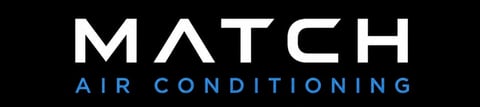 Match Air Conditioning logo with white text on black background